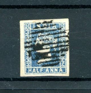 India 1854 Half Anna Blue Sg 2/5 Fine - (n112)