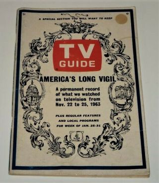 Tv Guide - America’s Long Vigil - John F Kennedy Gulf Coast Edition Jan 25 1964