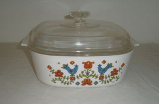 Vintage Corning Ware A - 84 - B Country Festival 4 Qt Casserole With A - 12 - C Lid