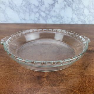Vintage Pyrex 229 Clear Glass Deep Dish Pie Plate 24cm / 9.  45inch
