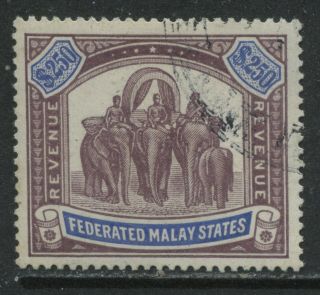 Federated Malaya States 1900 $250.  - Sg 17,  Revenue Light Cds Cancel
