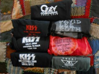 Kiss Ozzy Metallica David Lee Roth Aerosmith 7 Local Crew Shirts