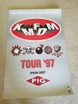 Kmfdm Tour 97 Store Promo Poster Special Guest Pig 36 " X 24 " - R1216