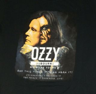 Ozzy Osbourne No More Tours 2 2018 Concert Tour Shirt Black Double Side Mens 2XL 3