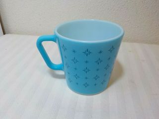Vintage Blue Pyrex Foulard Atomic Star Mug Cup 1410