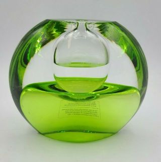 Vintage Hand Blown Art Glass Bubble Bud Vase Essential Oil Vessel Tarnow Poland