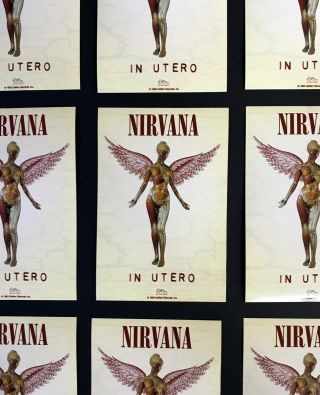 Nirvana In Utero Set Of 25 1993 Dgc Promo Stickers Rare Warehouse Find