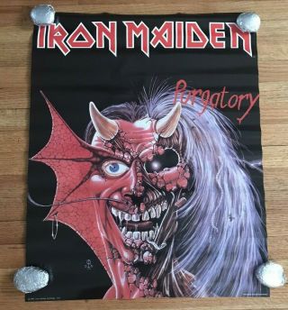 Vintage Iron Maiden Purgatory 1984 Poster 21 " X 26 "