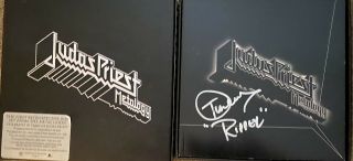 Judas Priest Metalogy 4 Cd Box Set W/ Bonus Dvd - Studded Case Signed By Ripper