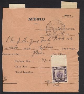 North Borneo J50 - 54 Postally On Postage Due Bill 1940 Cat $1,  090.  00