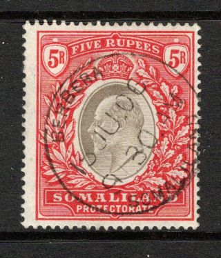Somaliland Protectorate Kevii 1904 5r Grey Black & Red Sg44 (high Cat)