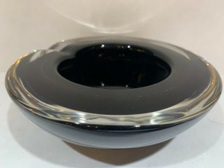 Vintage Mcm Murano Sleek Black Layer Art Glass Bowl - See All Listings ❤️❤