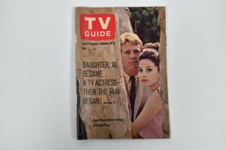 Vintage Feb.  12,  1966 Tv Guide Barbara Parkins Peyton Place - Wild Old Days Of Tv
