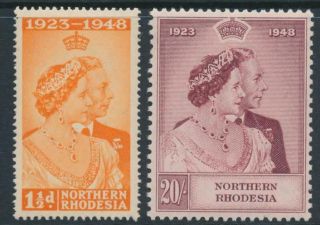 Northern Rhodesia 1948 Royal Silver Wedding Sg 48 - 49 Mnh Cat.  £120