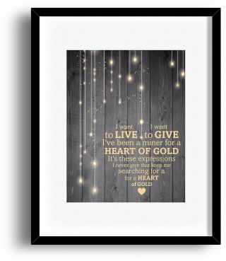 Song Lyrics Art Music Quote Abstract Print Poster - Heart Of Gold By Neil Young
