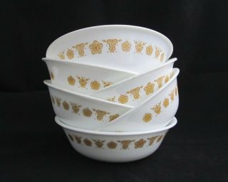 Set Of 6 Vintage Corelle Butterfly Gold 6 1/4 " Cereal Soup Or Salad Bowls