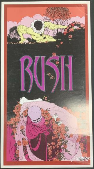 Rush Concert Tour Poster Handbill Signed By Artist Bob Masse 13x24 Robert Masse
