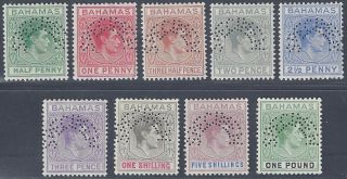 Bahamas 1938 King George Vi Perf Specimen Set Of 9 To £1 Sg 149 157