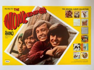 1986 Hey The Monkees Albums Promotional Rock Poster 36 " X 24 "