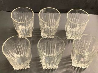 Federal Glass Park Avenue Set Of 6 Glasses 3 7/8 " Tumblers 8 Oz Vintage