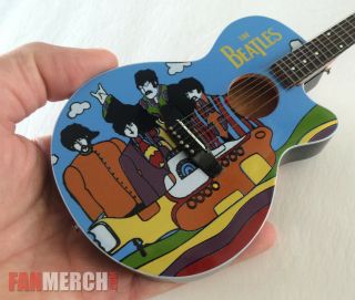 Beatles Collectible Yellow Submarine Memorabilia Acoustic Guitar Mini Guitar