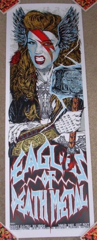 Eagles Of Death Metal Concert Poster Print Melbourne 2 - 28 - 14 2014 Rhys Cooper