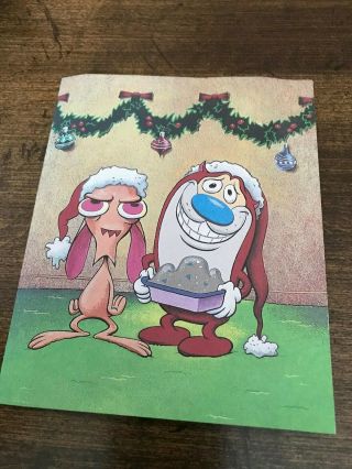 Ren & Stimpy Christmas Card Record Store Promo Sony Nickelodeon