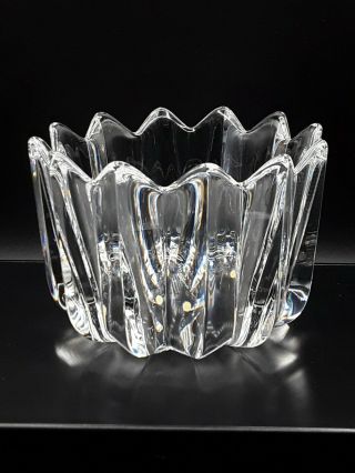 Vintage Orrefors Bowl Fleur Pattern Crystal Dish Sweden