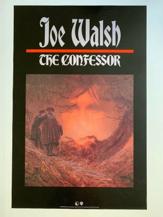 1985 Joe Walsh The Confessor Promotional Rock Poster 23” X 35” Eagles
