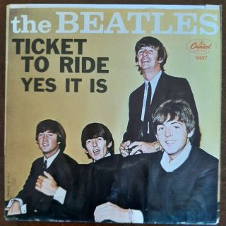Beatles 45 1965 Picture Sleeve " Ticket To Ride " Sleeve Ex Vinyl Ex