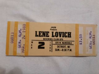 A Vintage Lene Lovich Bookies Club 870 Detroit 3/2/80 Ticket Stub