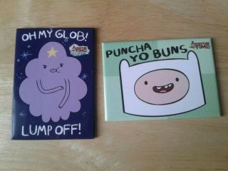 Adventure Time Magnets Set Of 2 Finn Lumpy Lump Off Oh My Glob Puncha Yo Buns