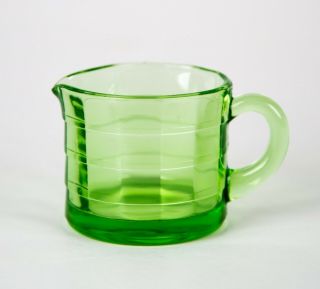 Anchor Hocking Block Optic Green Creamer Vintage Depression Glass