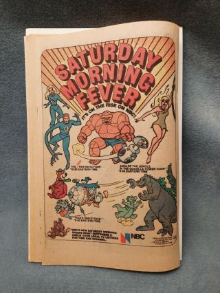 Vintage Print Ad Nbc Saturday Morning Cartoons Fantastic Four And More