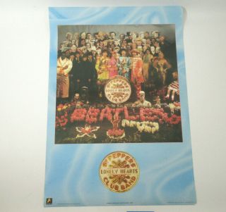 Vtg The Beatles Sgt Peppers Lonely Hearts Club Band 1987 Poster Anabas 24.  5 " X35 "