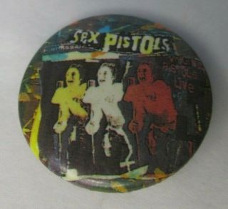 Sex Pistols Johnny Rotten Vintage Early 80s 32mm Badge Pin Button Punk Wave