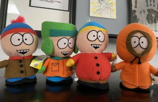 Set 4 South Park Stan,  Cartman,  Kyle,  Kenny 7 " Plush Stuffed Toy Doll 2008 Nanco