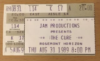 1989 The Cure Chicago Concert Ticket Stub Robert Smith Boys Don 