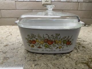 Corning Ware Spice Of Life 5 Quart Casserole Dish With Lid - Vintage