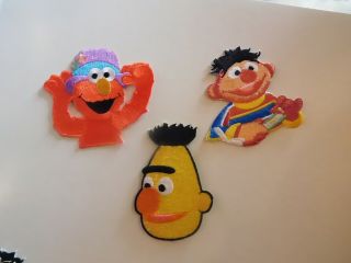 Sesame Street Bert & Ernie & Elmo Set Of 3 Patches Bx