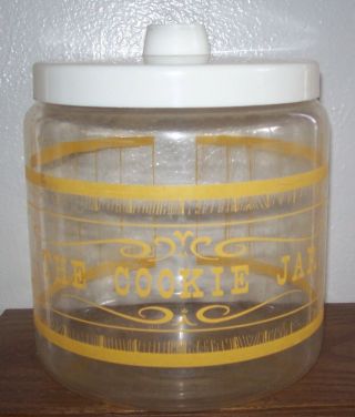 Rare Htf Yellow Vintage Glass Pyrex Cracker Barrel Cookie Jar Canister