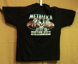 Vintage 1999 Metallica Motor City Millennium Tour Ted Nugent Kid Rock T Shirt Xl