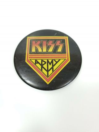 Kiss Army 1977 Collectible Vintage Band Logo Button Pin Tour 3 "