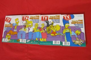 Simpsons Tv Guides,  1998,  Set Of 4.