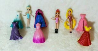 Disney Princess Magiclip Magic Clip Polly Pocket Dolls Dress Elsa Anna Rapunzel