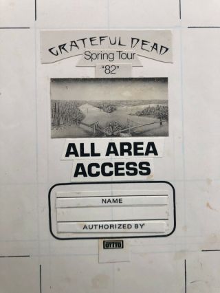 1982 Otto Backstage Pass Mock Up For The 1982 Grateful Dead Tour - Rare