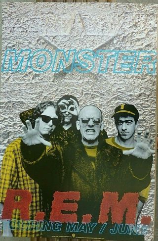 Rare Rem Monster 1995 Vintage Music Store Promo Poster