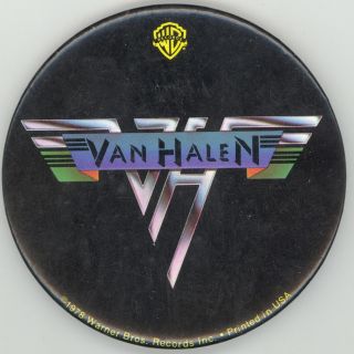 Van Halen 1978 World Tour Large Stickback Button Pin / David Lee Roth