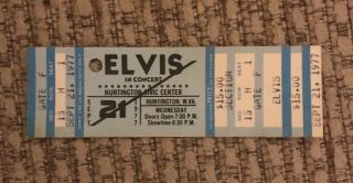 Elvis Presley - Concert Ticket Stub Sept.  21,  1977 Huntington,  W.  Va