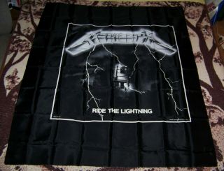 Vintage 1991 Metallica Ride The Lightning Lp Art 39x45 Tapestry Banner Flag